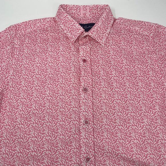 Robert Graham Americana Mens Pink White Patterned Long Sleeve Button Up Shirt - Picture 1 of 5